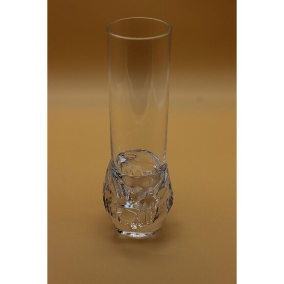 Daum France mid century modern abstract bulb base crystal‎ vase signed - Picture 2 of 16